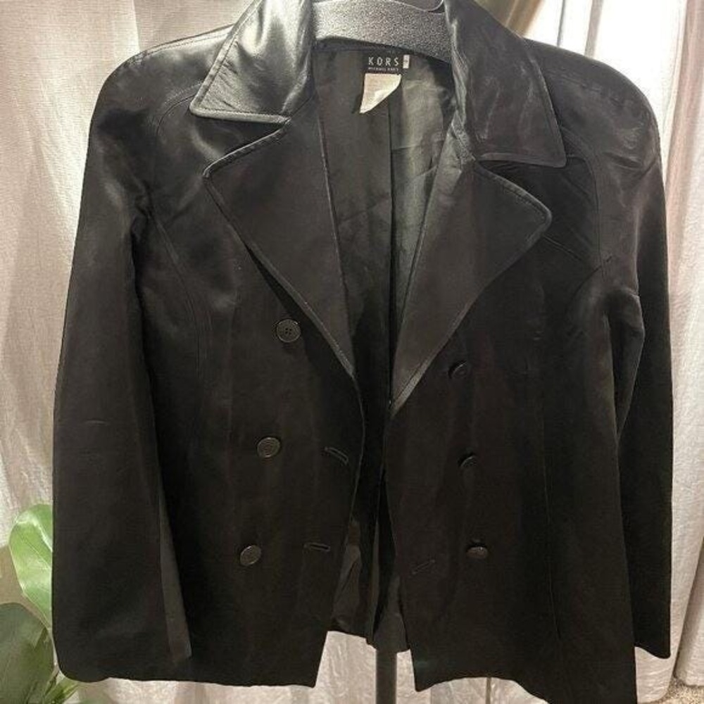 MICHAEL KORS 90s vtg satin belted mini date night sleek medium fall layering euc